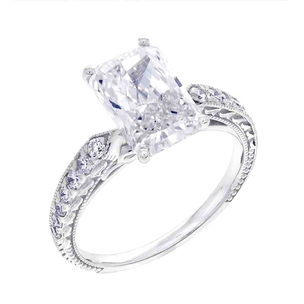 Radiant Solitaire  Lab Created Diamond Engagement Ring LR12996ART